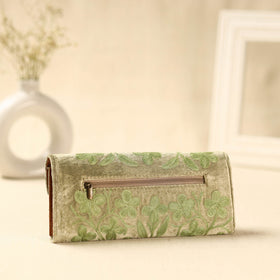  Beige Kashmiri Crewel Hand Embroidery Velvet Clutch