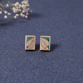  Kerala Hand Painted Bamboo Stud Earrings Online at iTokri.com