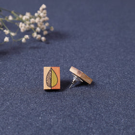  Kerala Hand Painted Bamboo Stud Earrings 
