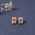  Kerala Hand Painted Bamboo Stud Earrings 
