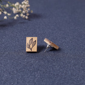  Kerala Hand Painted Bamboo Stud Earrings Online at iTokri.com