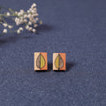  Kerala Hand Painted Bamboo Stud Earrings 