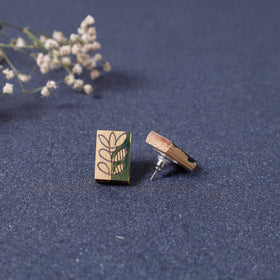  Kerala Hand Painted Bamboo Stud Earrings Online at iTokri.com