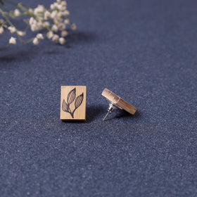  Kerala Hand Painted Bamboo Stud Earrings Online at iTokri.com