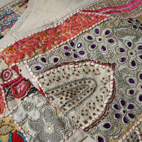 Khambadiya patchwork beadwork table runner (60 x 16 in) 09