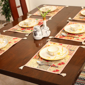 Beige - khambadiya patchwork cotton table mats (set of 6)