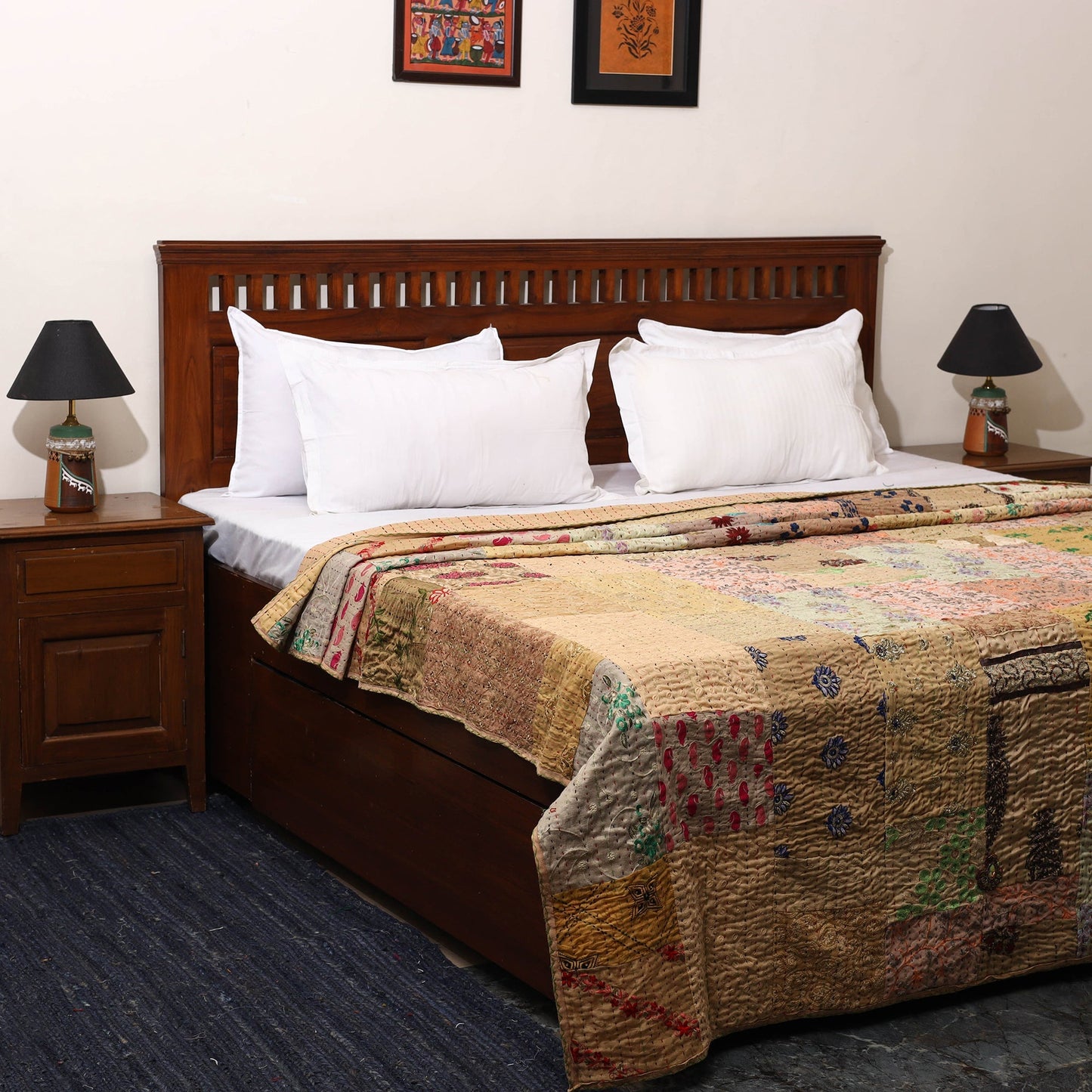 Khambadiya tagai patchwork quilt / gudri / blanket (108 x