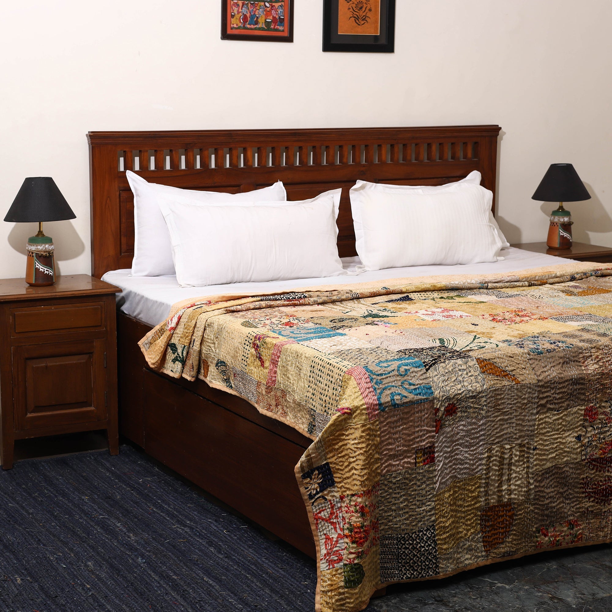 Khambadiya tagai patchwork quilt / gudri / blanket (109 x