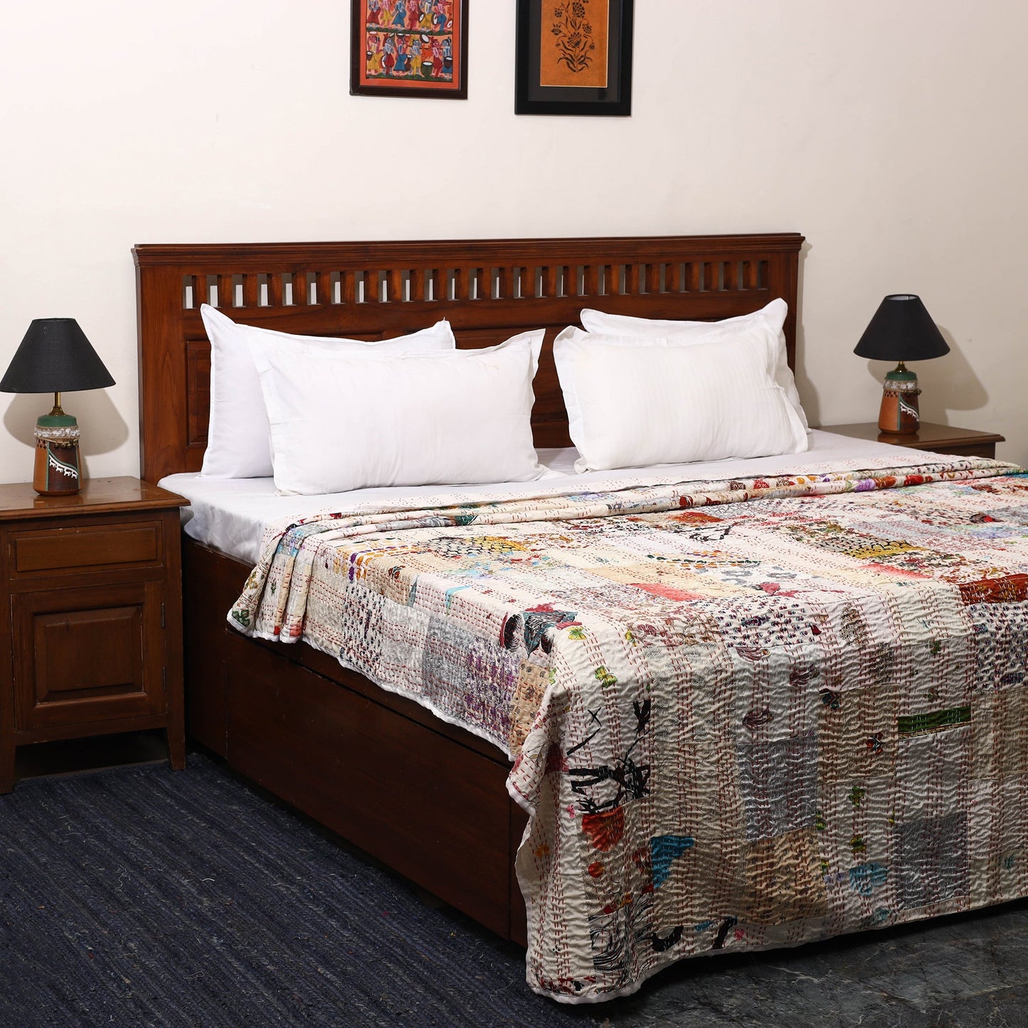 Khambadiya tagai patchwork quilt / gudri / blanket (109 x