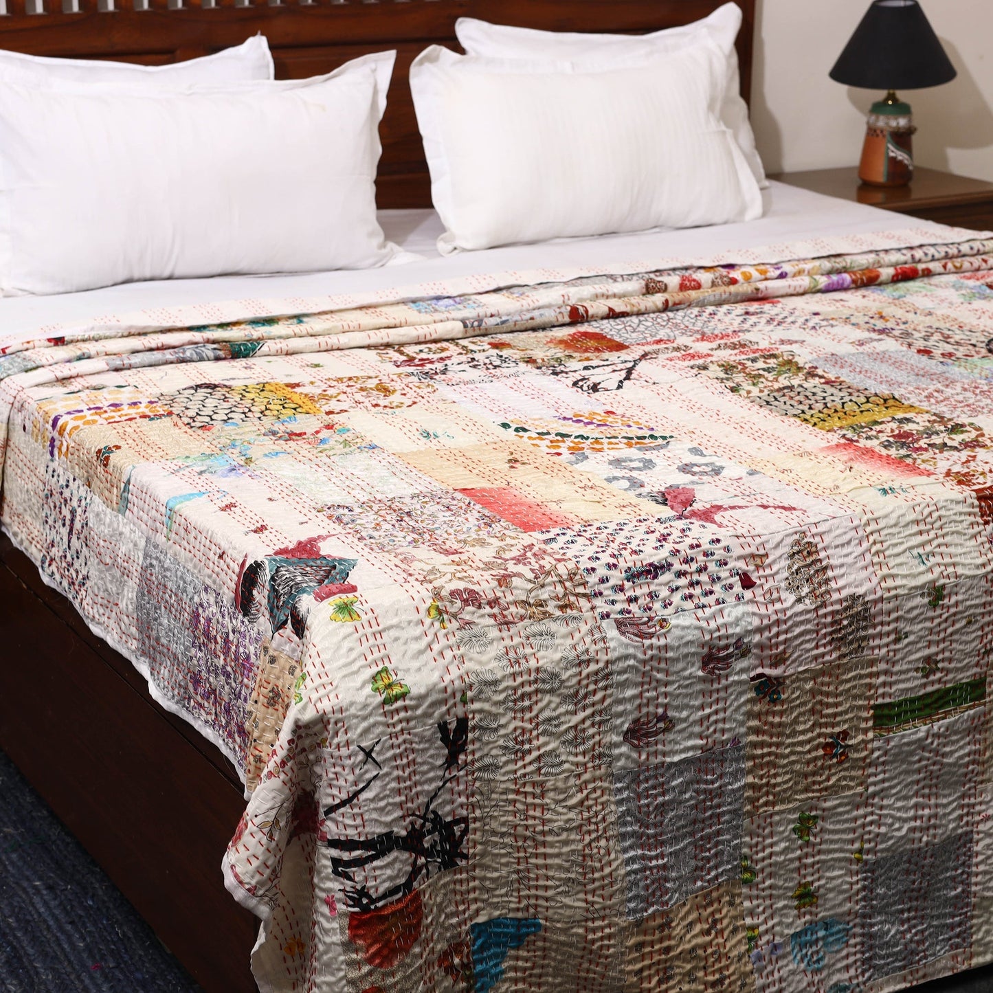 Khambadiya tagai patchwork quilt / gudri / blanket (109 x