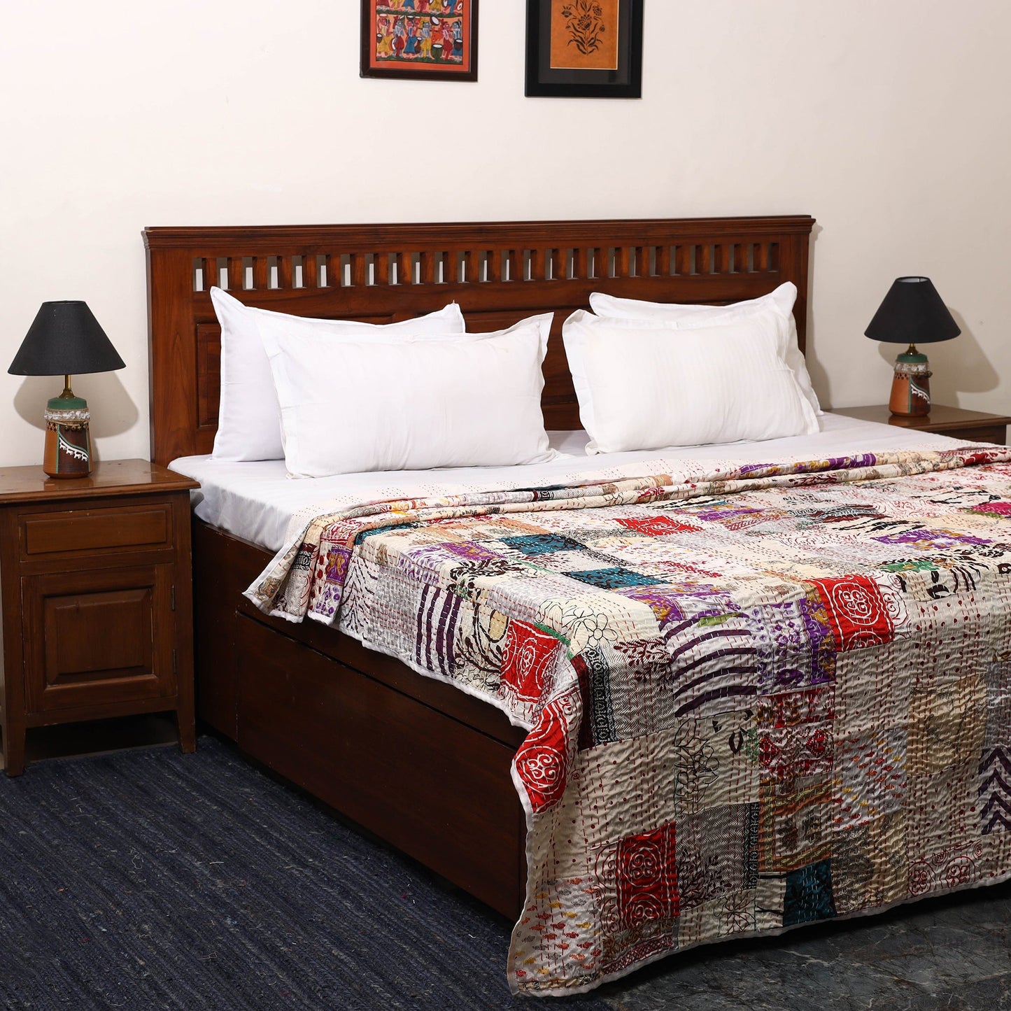 Khambadiya tagai patchwork quilt / gudri / blanket (109 x