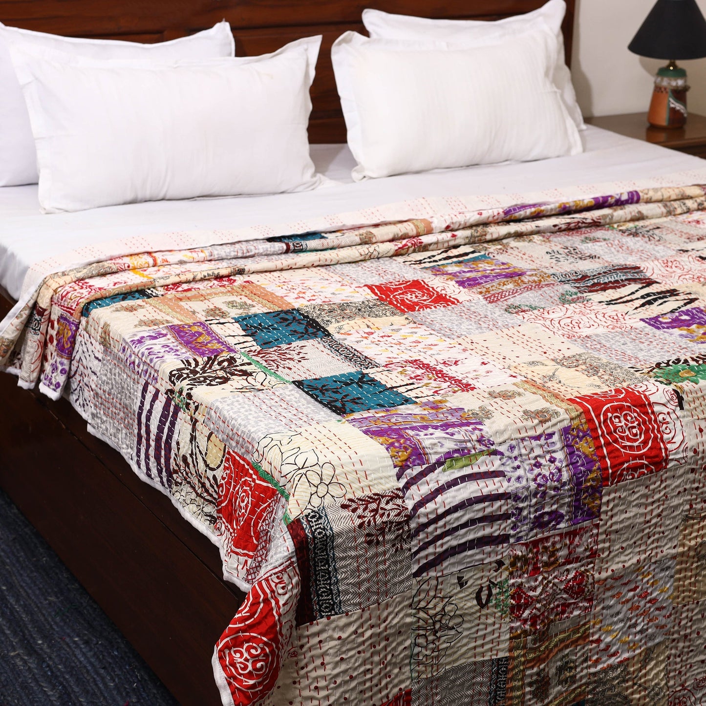 Khambadiya tagai patchwork quilt / gudri / blanket (109 x