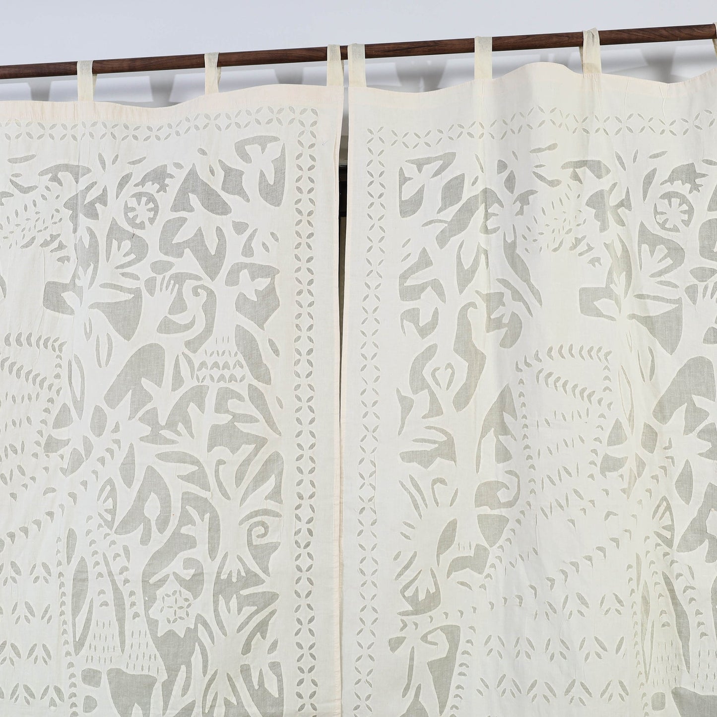 King Cutwork Cotton Barmer Applique Window Curtain