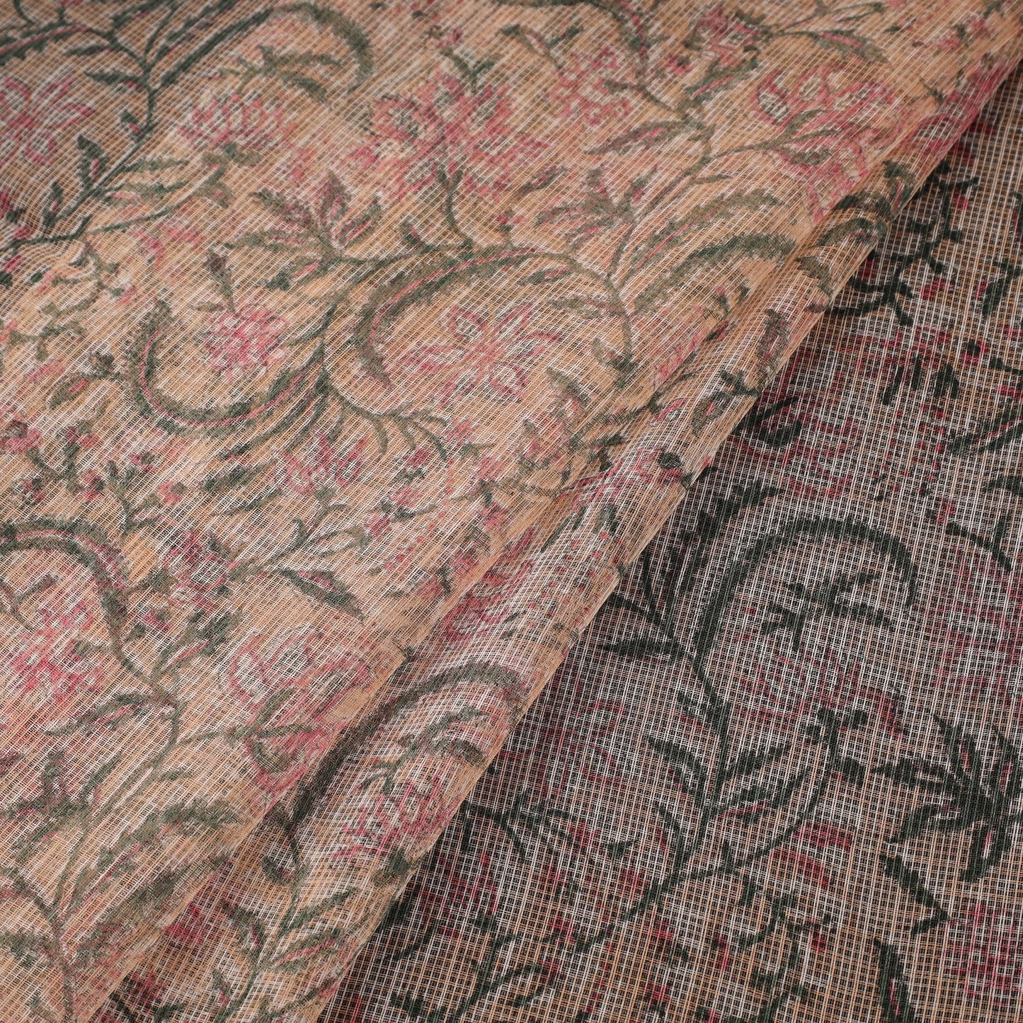 Kota doria cotton hand sanganeri fabric 04 - handcrafted