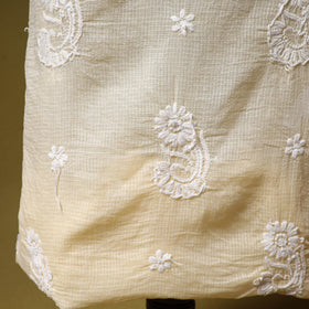 Beige - kota doria cotton lucknow chikankari 2pc unstitched