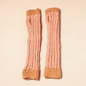 Beige Kumaun Hand Knitted Woollen Hand Warmer