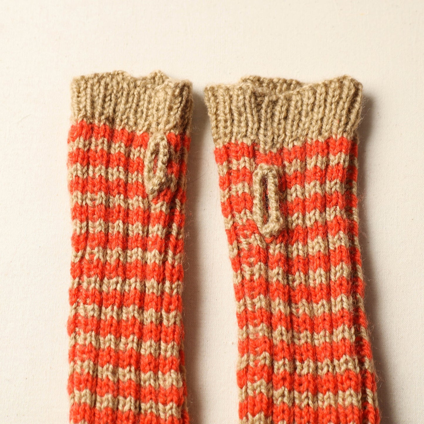  Beige Kumaun Hand Knitted Woolen Hand Warmer