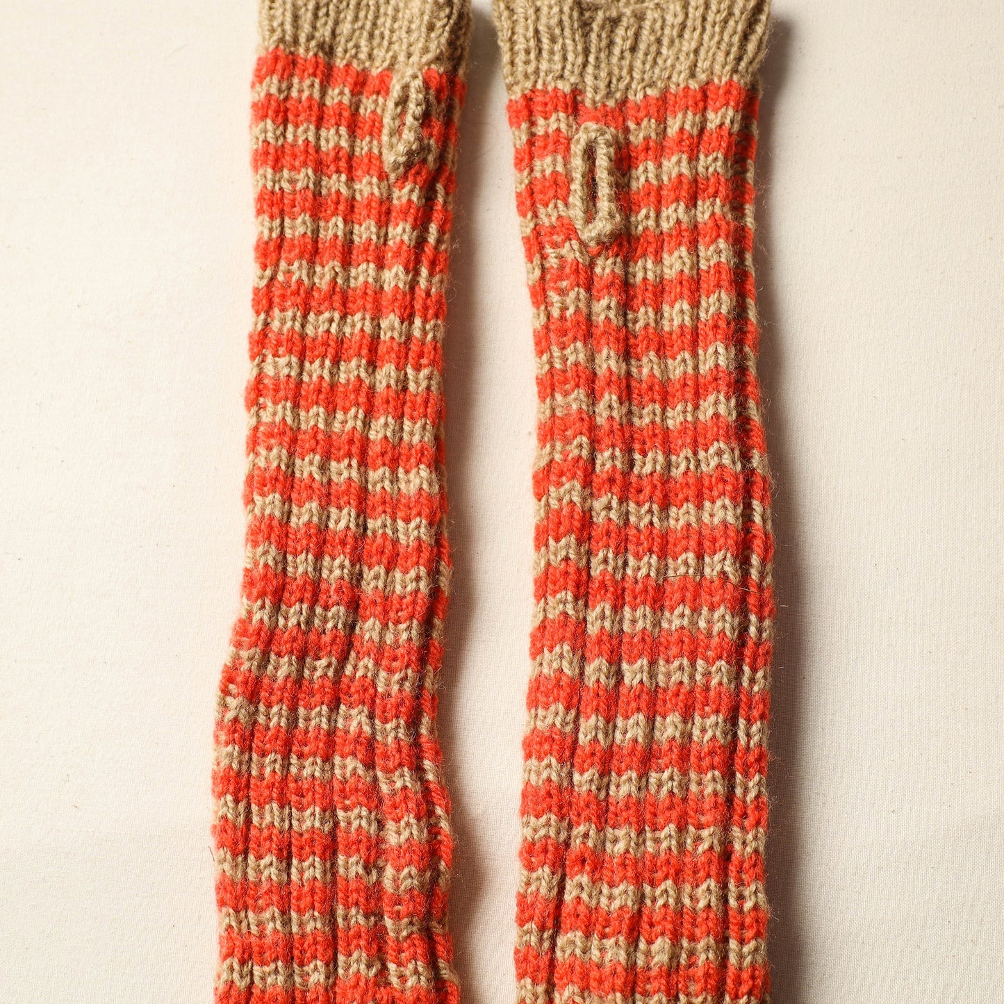  Beige Kumaun Hand Knitted Woolen Hand Warmer