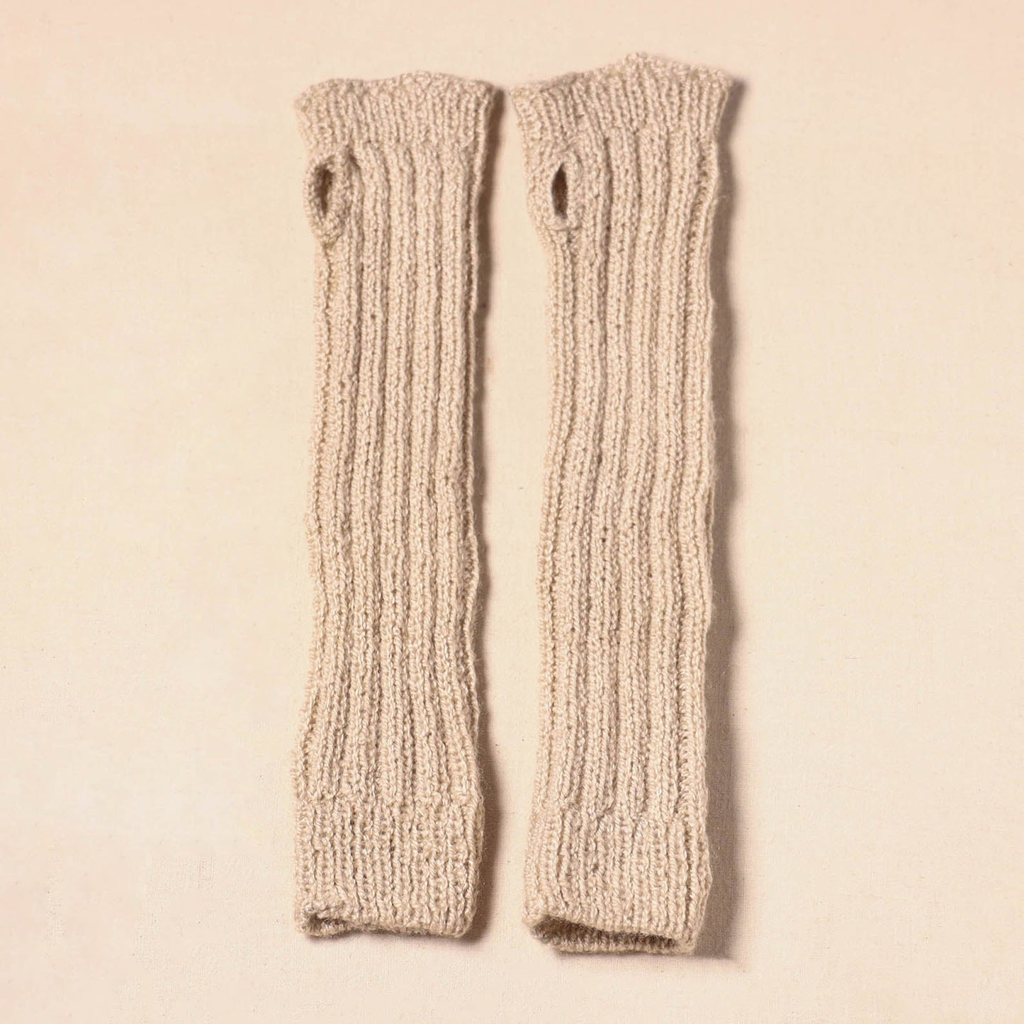 Beige Kumaun Hand Knitted Woollen Hand Warmer