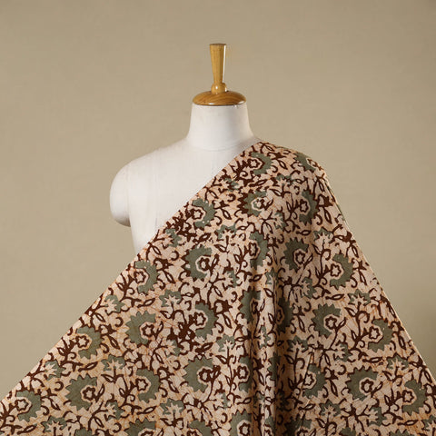 Beige - kutch batik cotton fabric 20 - handcrafted