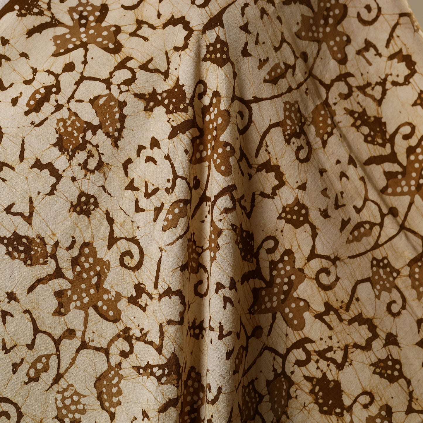 Beige - kutch batik cotton fabric 21 - handcrafted
