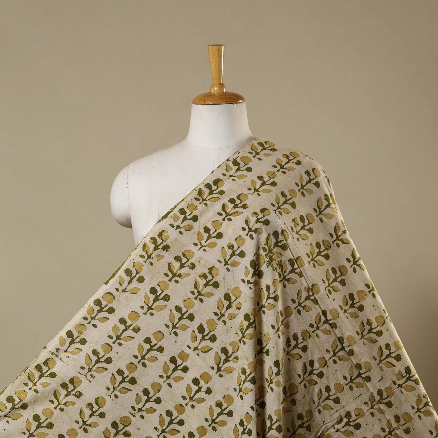 Beige - kutch batik cotton fabric 23 - handcrafted