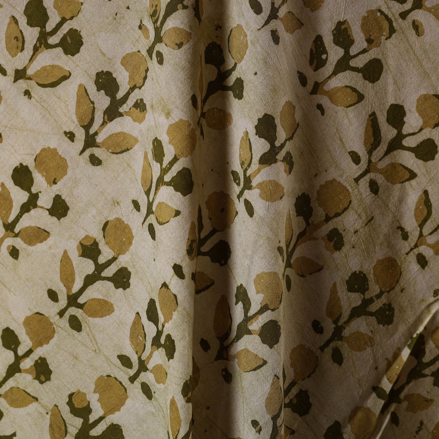 Beige - kutch batik cotton fabric 23 - handcrafted