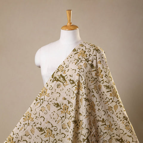 Beige - kutch batik cotton fabric 25 - handcrafted