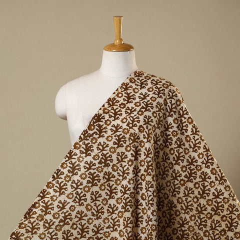 Beige - kutch batik cotton fabric 30 - handcrafted