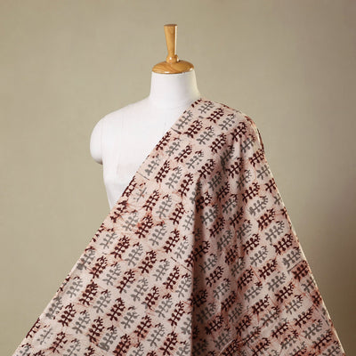 Beige - kutch batik cotton fabric 40 - handcrafted