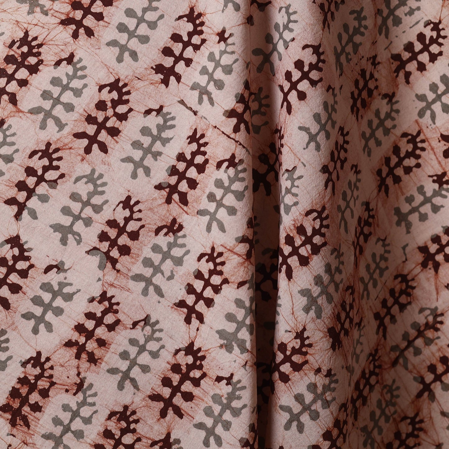 Beige - kutch batik cotton fabric 40 - handcrafted
