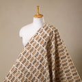 Beige - kutch batik cotton fabric 65 - handcrafted