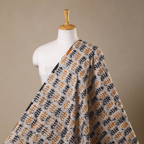 Beige - kutch batik cotton fabric 90 - handcrafted