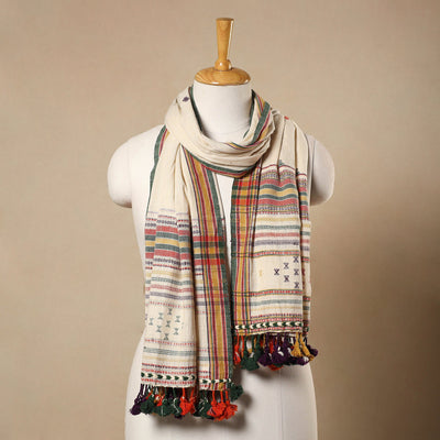 Beige Kutch Bhujodi Handloom Organic Kala Cotton Stole