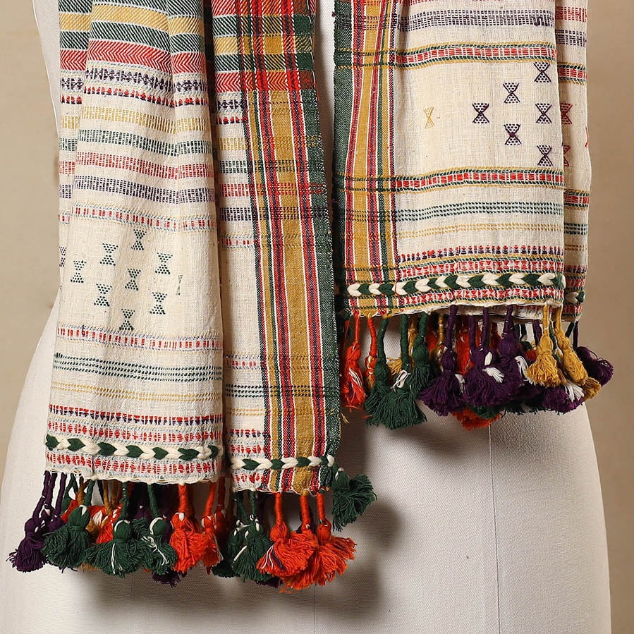 Beige Kutch Bhujodi Handloom Organic Kala Cotton Stole