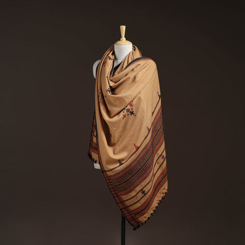 Kutch bhujodi handwoven mirror work acrylic wool shawl 29