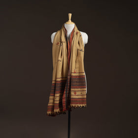 Kutch bhujodi handwoven mirror work acrylic wool shawl 32