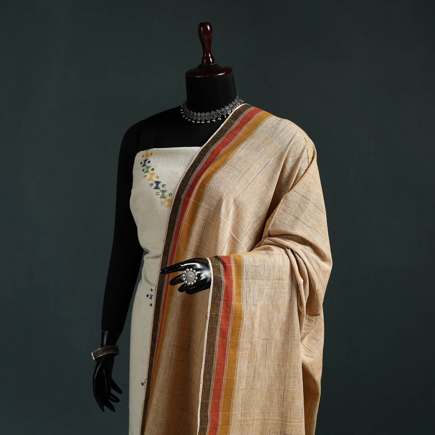 Kutch bhujodi handwoven mirror work organic kala cotton