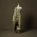 Kutch hand block ajrakh print natural dyed chanderi silk