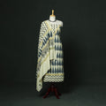 Kutch hand block ajrakh print natural dyed chanderi silk