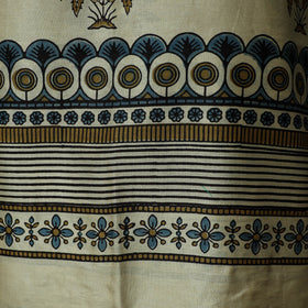 Kutch hand block ajrakh print natural dyed chanderi silk