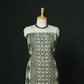 Kutch hand block ajrakh print natural dyed chanderi silk