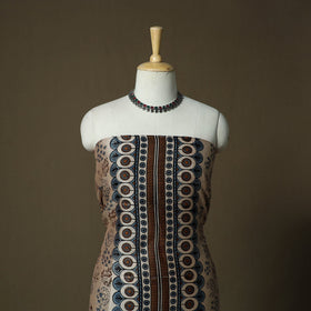 Kutch hand block ajrakh print natural dyed chanderi silk