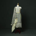Kutch hand block ajrakh print natural dyed chanderi silk
