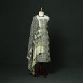 Kutch hand block ajrakh print natural dyed chanderi silk