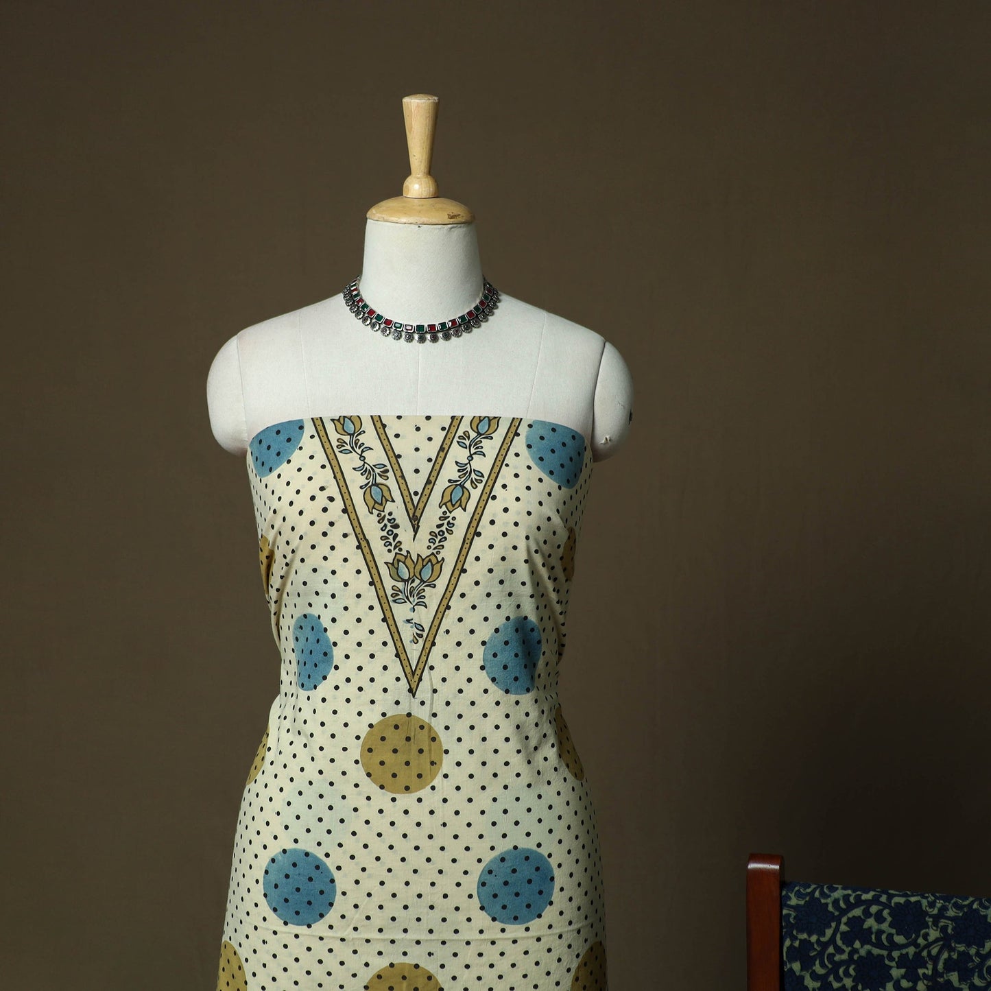 Kutch hand block ajrakh print natural dyed cotton 3pc