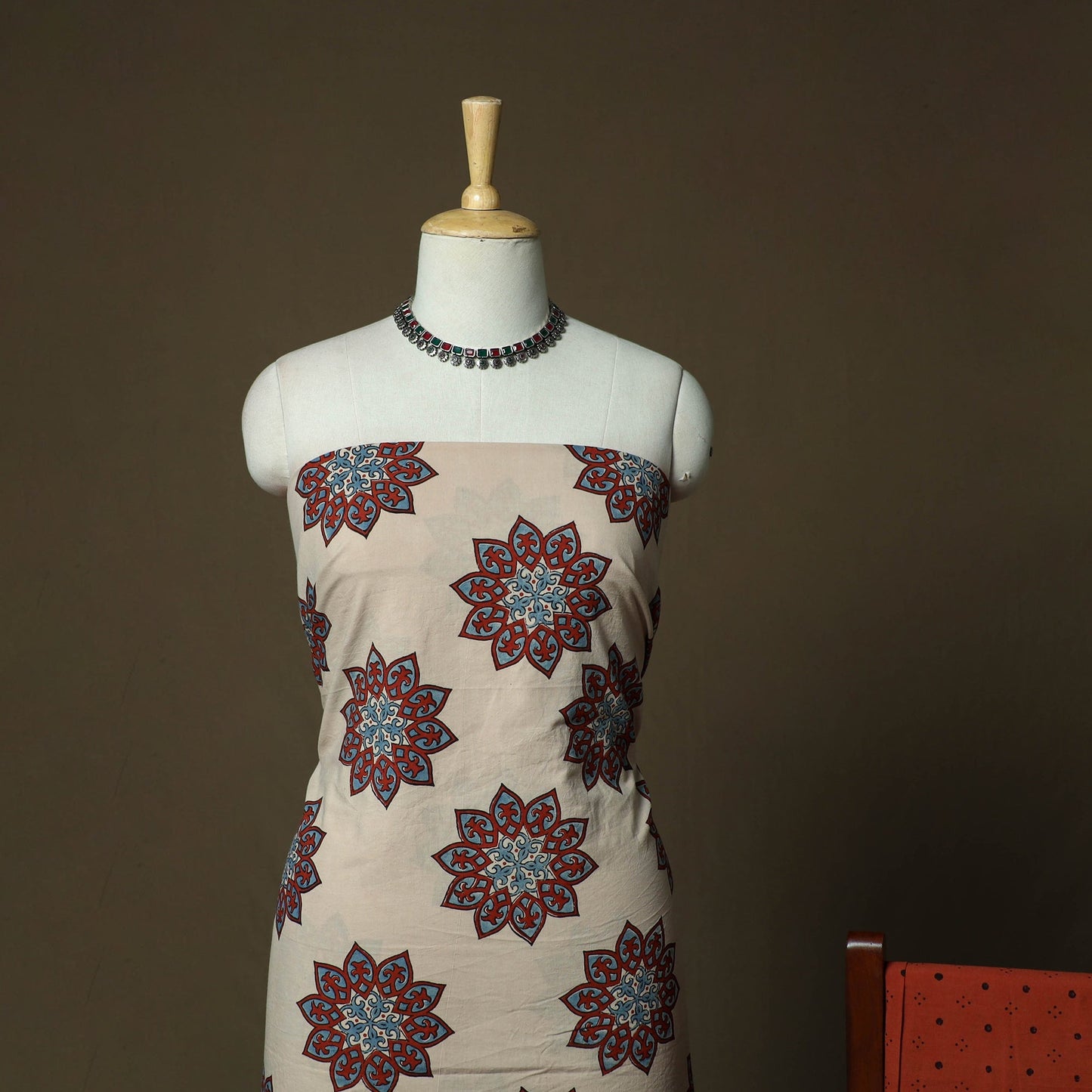 Kutch hand block ajrakh print natural dyed cotton 3pc