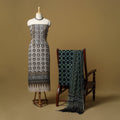 Kutch hand natural dyed kota doria cotton 3pc unstitched
