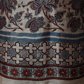 Kutch hand block ajrakh print natural dyed linen 2pc