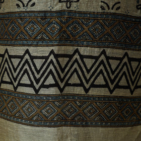 Kutch hand block ajrakh print natural dyed linen 2pc